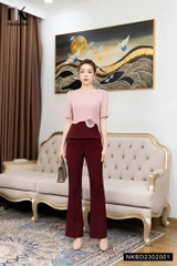 Bộ Đồ Phối Màu Hoa Eo NKBD2302001