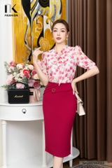 Áo Sơ Mi Hoa Tay Lỡ Buộc Nơ NKSM2302003