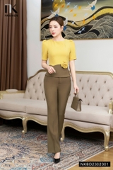 Bộ Đồ Phối Màu Hoa Eo NKBD2302001