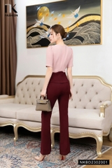Bộ Đồ Phối Màu Hoa Eo NKBD2302001