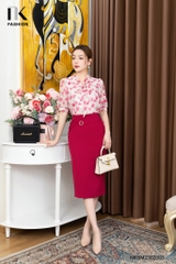Áo Sơ Mi Hoa Tay Lỡ Buộc Nơ NKSM2302003
