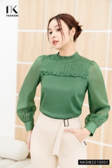 NK FASHION Áo Sơ Mi Dài Tay Bèo Ngực NKSM2210001