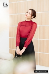 NK FASHION Áo Sơ Mi Dài Tay Bèo Ngực NKSM2210001
