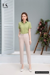 NK FASHION Quần Ống Đứng Cạp Kiểu Hai Cúc Đồng NKQU2302004