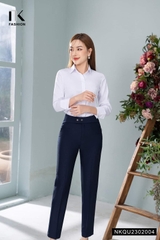 NK FASHION Quần Ống Đứng Cạp Kiểu Hai Cúc Đồng NKQU2302004