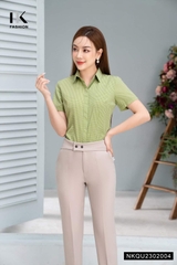 NK FASHION Quần Ống Đứng Cạp Kiểu Hai Cúc Đồng NKQU2302004