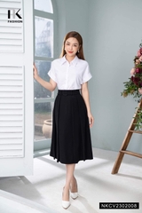 Chân Váy Xòe Xếp Đai Bọc Duyên Dáng NKCV2302008