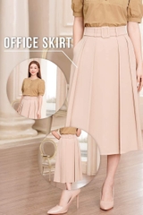 Chân Váy Xòe Xếp Đai Bọc Duyên Dáng NKCV2302008