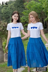 Áo Thun Croptop Ôm Suông Thêu Trái Tim NK - Fashion NKAT2303001