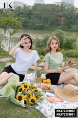 Thun Cổ Thuyền Vai Chờm Xếp Gấu NK - Fashion NKAT2303002