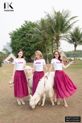 Áo Thun Croptop Ôm Suông Thêu Trái Tim NK - Fashion NKAT2303001