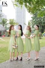 Đầm A Rút Eo Nữ Tính, Hack Dáng NK - Fashion NKDV2303001