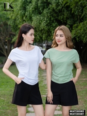 Thun Cổ Thuyền Vai Chờm Xếp Gấu NK - Fashion NKAT2303002