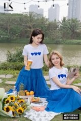 Áo Thun Croptop Ôm Suông Thêu Trái Tim NK - Fashion NKAT2303001