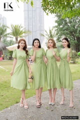 Đầm A Rút Eo Nữ Tính, Hack Dáng NK - Fashion NKDV2303001
