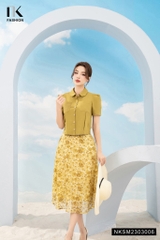 Áo Sơ Mi Cộc Tay Cổ Sen Túi Ngực NKSM2303006