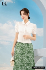 Áo Sơ Mi Cộc Tay Cổ Sen Túi Ngực NKSM2303006