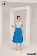 NK FASHION Áo Sơ Mi Dài Tay Hoa Bèo Cổ Đức NKSM2302015