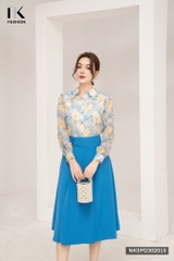 NK FASHION Áo Sơ Mi Dài Tay Hoa Bèo Cổ Đức NKSM2302015