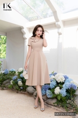 Đầm Xòe Nơ Cổ Đai Eo Thương Hiệu NK - Fashion NKFDV2304003