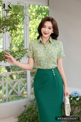 Sơ Mi Hoa Cổ Đức Cộc Tay NK Fashion Vừa Đẹp Vừa Thanh Lịch NKSM2304007