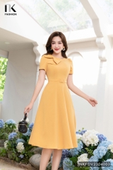 Đầm Xòe Nơ Cổ Đai Eo Thương Hiệu NK - Fashion NKFDV2304003