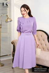NK Fashion Áo Sơ Mi Lụa Cổ Tàu Bèo Lệch Ly Cổ Sang Trọng, Thanh Lịch NKSM2401008