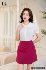 Áo Sơ Mi Cộc tay Cổ Sen Xếp Cổ NKSM2303010