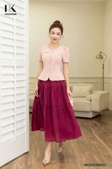 Áo Sơ Mi Dáng Peplum Cổ Tròn Thanh Lịch NKSM2306023