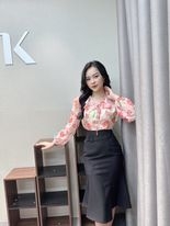 Áo Sơ Mi Dài Tay Hoa Cổ Bèo NKFSM2303007