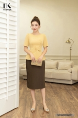 Áo Sơ Mi Dáng Peplum Hoa Chéo Thân NKSM2306001