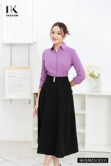 Áo Sơ Mi Dài Tay Cổ Đức Nẹp Dấu Khuy cơ bản phù hợp nhiều kiểu dáng NKSM2010011 ( Ko kèm QU/CV/PK)