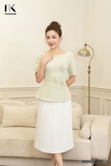 Áo Sơ Mi Dáng Peplum Hoa Chéo Thân NKSM2306001