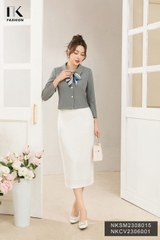 Áo Kí Giả Cổ Sen Thanh Lịch NKSM2308015
