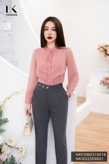 Áo Sơ Mi Cổ Tàu 2 Tầng Nữ Tính, Thanh Lịch  NKFSM2310018