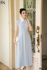 Đầm vai chờm phối cổ đơn giản mà sang LUDV2504001