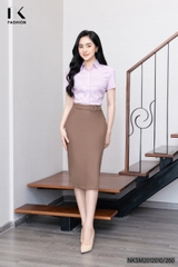 Sơ Mi Kẻ Nẹp Chéo Cộc Tay NKSM2012010