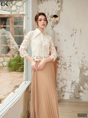 Sơ mi ren hồ điệp cổ đức phối tiểu thư mà không kém sang LUSM2507006