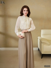 Sơ mi ren phối tơ kiểu cách mới lạ, sang xin LUSM2508015