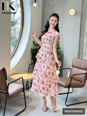 NK Fashion Đầm Xoè Vai Chờm Nơ Cổ Dịu Dàng, Thời Trang, Nữ Tính NKDV2404002