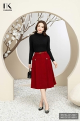 Chân Váy Nhung Xếp 2 Nắp Túi NKFCV2310003