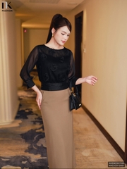 Sơ mi ren hoa hồng phối đẹp lạ, hợp thu NKSM2507020