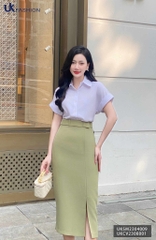 Chân váy bút chì xẻ trước UK fashion dáng dài qua gối,chất liệu mềm mịn, thiết kế công sở cao cấp UKCV2401002
