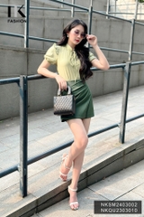 NK Fashion Áo Sơ Mi Chỉ Chun Bèo Vai Trẻ Trung, Nữ Tính, Thời Trang NKSM2403002