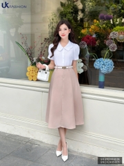 Chân váy xòe UK Fashion Công Sở Nữ Thanh Lịch, Vải Mềm Mịn UKCV2405005