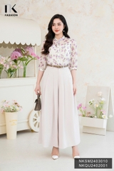 Áo Sơ Mi Tơ Hoa Cổ Tàu Buộc Nơ NK Fashion Công Sở Nữ Thanh Lịch, Nữ Tính NKSM2403010