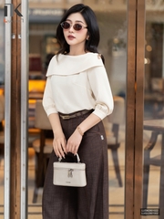 Sơ mi tay lỡ vạt cổ xếp điệu đà phong cách hiện đại LUSM2601022
