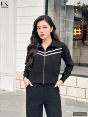 Bộ Đồ Nhung Khoá Kéo NK Fashion Công Sở Nữ Trẻ Trung, Thoải mái Vải Mềm Mịn NKBD2410002