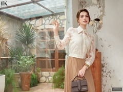Sơ mi cổ đức bo gấu hồ điệp xinh sang LUSM2507017