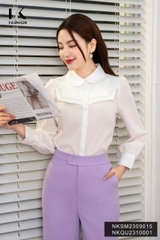 NK FASHION Áo Sơ Mi Cổ Sen Đô Kép Thanh Lịch, Nữ Tính NKSM2309015